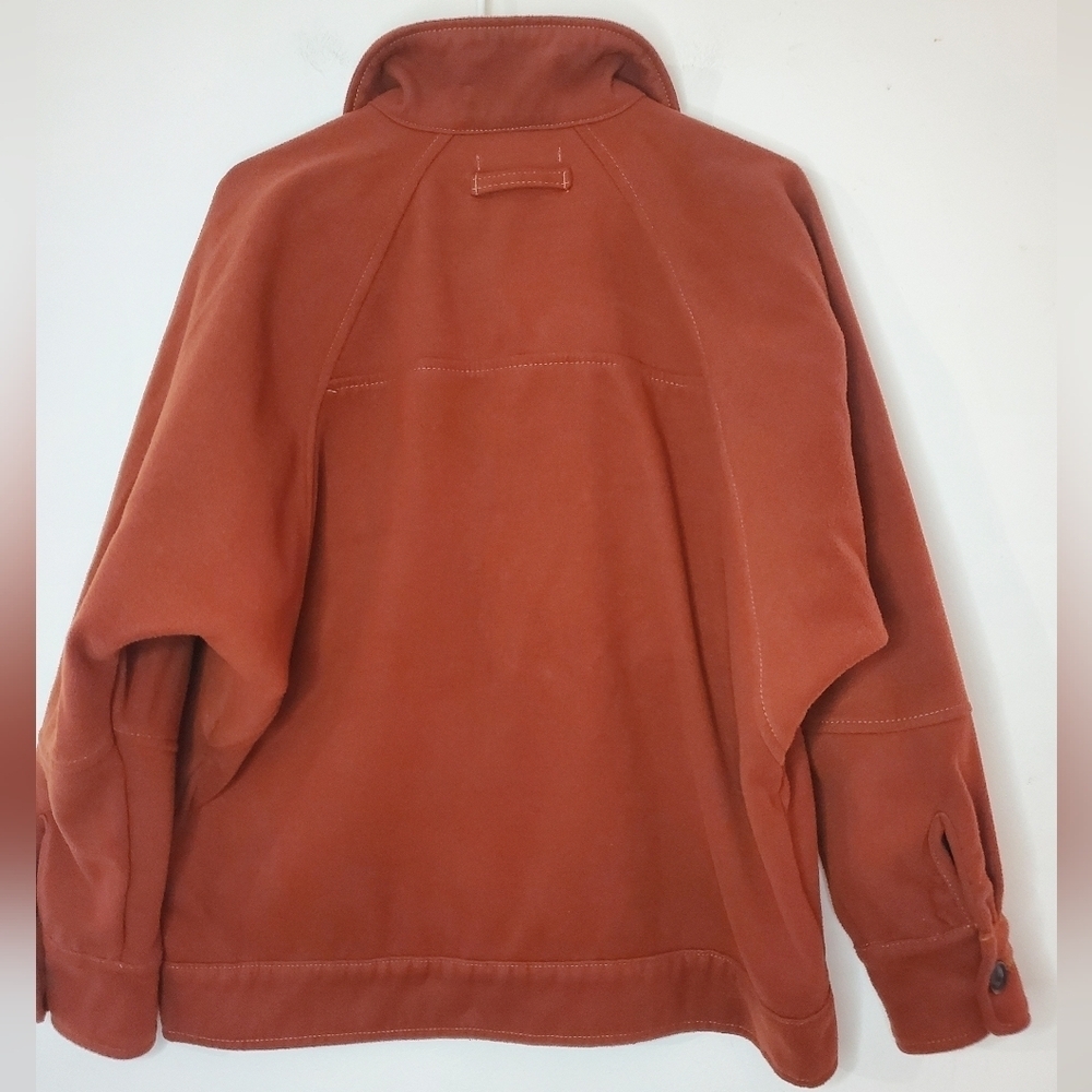 Urban Outfitters Oversized Fleece Shacket Size Small Rust Large Pockets - Picture 10 of 13